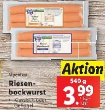 Lidl Alpentest Riesen bockwurst Angebot