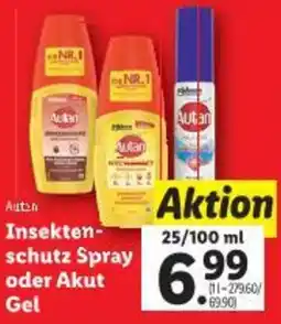 Lidl Autan Insekten schutz Spray oder Akut Gel Angebot