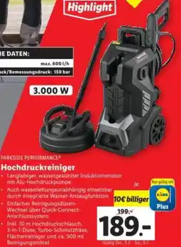 Lidl Parkside performance Hochdruckreiniger Angebot