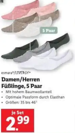 Lidl esmara LIVERGY Damen/Herren Füßlinge Angebot