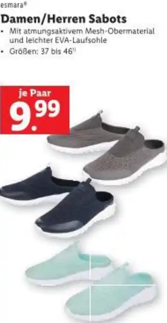 Lidl esmara Damen/Herren Sabots Angebot