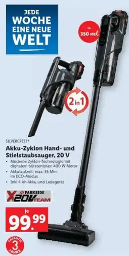 Lidl SILVERCREST Akku Zyklon Hand und Stielstaubsauger Angebot