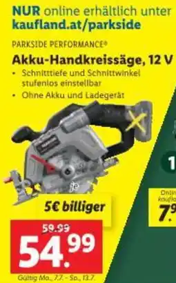 Lidl PARKSIDE PERFORMANCE Akku-Handkreissäge Angebot