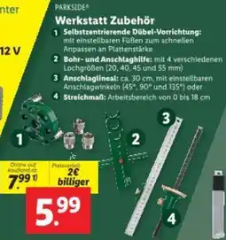 Lidl PARKSIDE Werkstatt Zubehör Selbstzentrierende Dübel-Vorrichtung, Bohr- und Anschlaghilfe, Anschlaglineal, oder Streichmaß Angebot