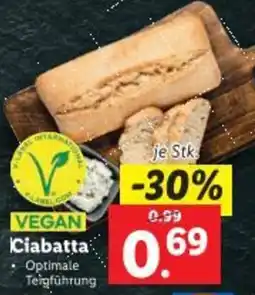 Lidl VEGAN Ciabatta Angebot