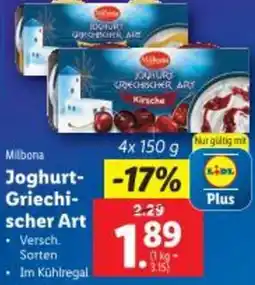 Lidl Milbona Joghurt Griechischer Art Angebot