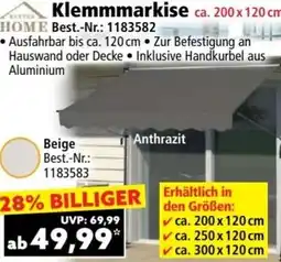 Norma Klemmmarkise Angebot