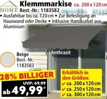 Norma Klemmmarkise Angebot
