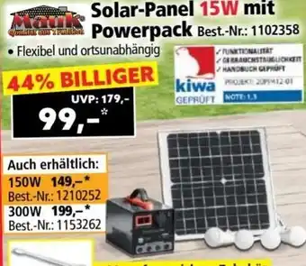 Norma Solar-Panel 15W mit Powerpack Angebot