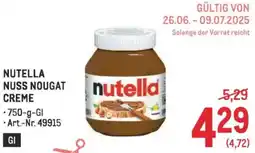 Metro Nutella nuss nougat creme Angebot