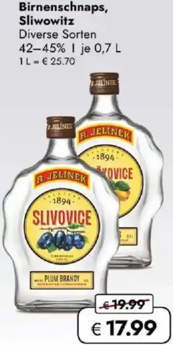 Travel FREE Birnenschnaps, Sliwowitz Angebot
