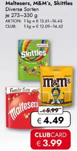Travel FREE Maltesers, M&M's, Skittles Angebot