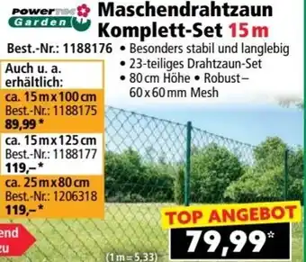 Norma Power Garden Maschendrahtzaun Komplett-Set Angebot