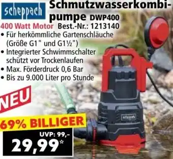Norma scheppach Schmutzwasserkombi pumpe DWP400 Angebot