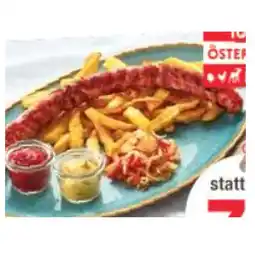 Maximarkt Riesen Berner mit Pommes, Paprika-Tomatendip, Senf und Rohkostsalat Maximarkt Angebot