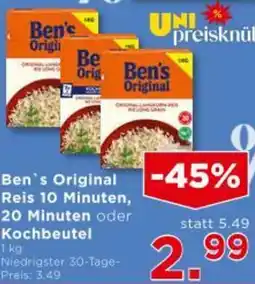 Unimarkt Ben's Original Reis 10 Minuten, 20 Minuten oder Kochbeutel Angebot