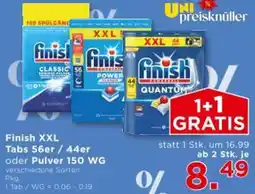 Unimarkt Finish XXL Tabs oder Pulver Angebot