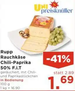 Unimarkt Rupp Rauchkäse Chili-Paprika 50% F.i.T Angebot