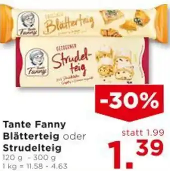 Unimarkt Tante Fanny Blätterteig oder Strudelteig Angebot