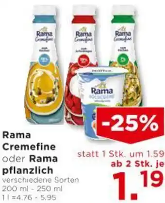 Unimarkt Rama Cremefine oder Rama pflanzlich Angebot