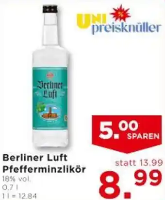 Unimarkt Berliner Luft Pfefferminzlikör Angebot