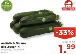 Unimarkt natürlich für uns Bio Zucchini Angebot
