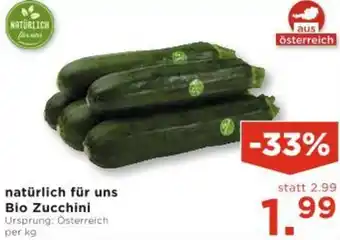 Unimarkt natürlich für uns Bio Zucchini Angebot