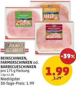PENNY Beinschinken, farmerschinken od. barbecueschinken Angebot