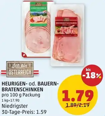 PENNY Heurigen od. Bauern Bratenschinken Angebot
