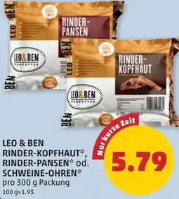 PENNY Leo&ben rinder kopfhaut rinder kopfhaut, rinder-pansen od. schweine ohren Angebot