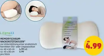 PENNY Lifenaxx memoryschaum nackenstützkissen Angebot