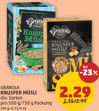 PENNY Granola knusper müsli Angebot