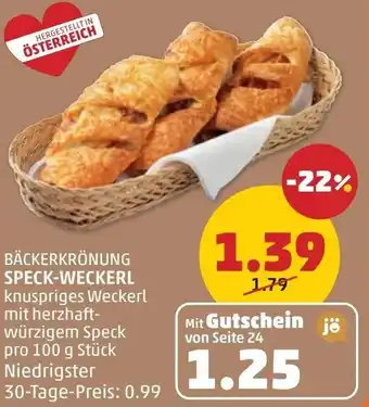 PENNY Bäckerkrönung speckweckerl Angebot