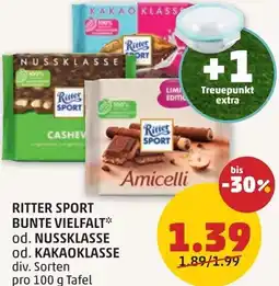 PENNY Ritter sport bunte vielfalt od. nussklasse od. kakaoklasse Angebot
