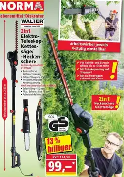 Norma Walter 2in1 Elektro Teleskop Kettensäge/ Heckenschere Angebot