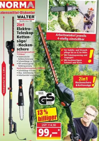 Norma Walter 2in1 Elektro Teleskop Kettensäge/ Heckenschere Angebot