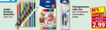 Norma Jumbo Dreikant Buntstifte, Tintenpatronenroller Set Angebot
