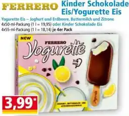 Norma Ferrero kinder schokolade eis/yogurette eis Angebot