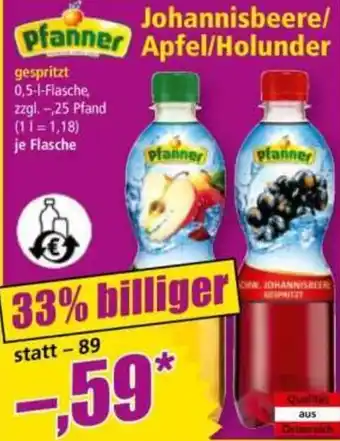 Norma Pfanner Johannisbeere/ Pfanner Apfel/Holunder Angebot