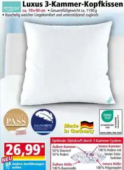 Norma Luxus 3 Kammer Kopfkissen Angebot