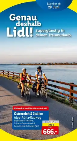 Lidl Reisen Österreich & Italien Alpe Adria Radweg Angebot