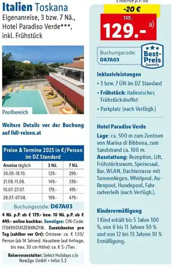 Lidl Reisen Italien Toskana Eigenanreise Angebot
