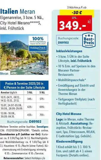 Lidl Reisen Italien Meran Angebot