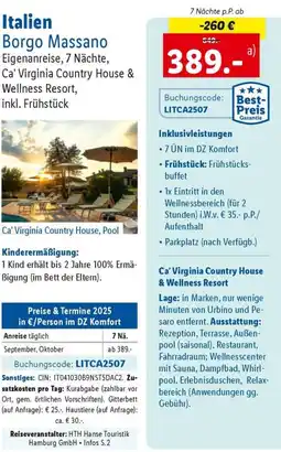 Lidl Reisen Italien Borgo Massano Angebot