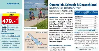 Lidl Reisen Österreich, Schweiz & Deutschland Radreise im Dreiländereck Angebot