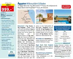 Lidl Reisen Ägypten Nilkreuzfahrt & Baden Angebot