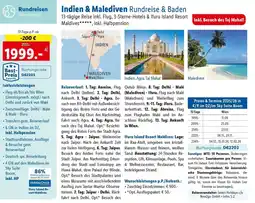 Lidl Reisen Indien & Malediven Rundreise & Baden Angebot