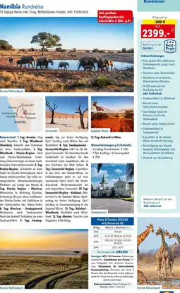 Lidl Reisen Namibia Rundreise Angebot