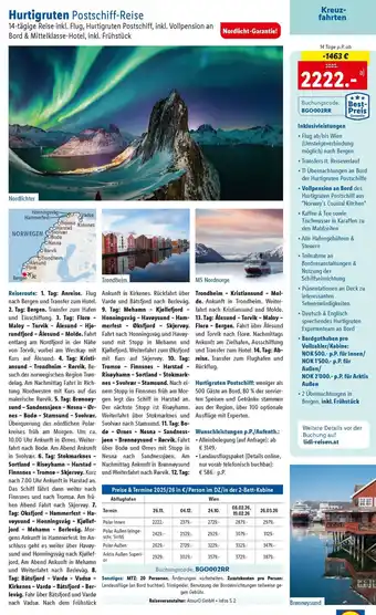 Lidl Reisen Hurtigruten Postschiff-Reise Angebot