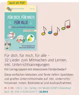 Veritas Für dich, für mich, für alle - 32 Lieder zum Mitmachen und Lernen, inkl. Unterrichtsanregungen Angebot